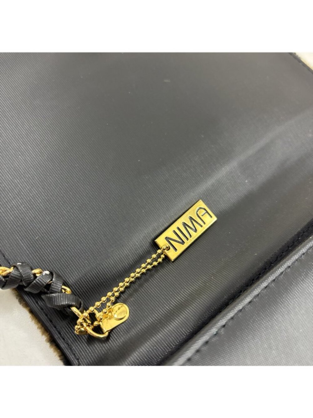 VTG 1990s Nima Glam Crossbody Gold & Black Panther Animal Purse braided strap - Picture 9 of 11